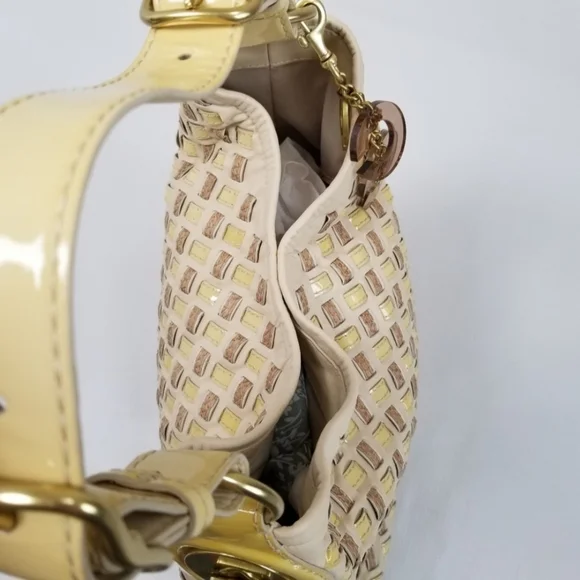 COACH LE PEYTON WOVEN LEATHER LG SHOULDER BAG Rare! - Picture 11 of 15